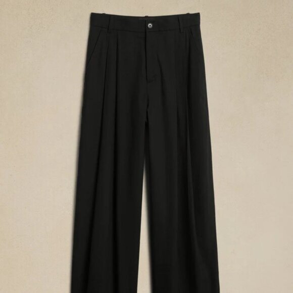 Banana Republic Lena  Wide-Leg Linen-Blend Pant size 2 Black - Picture 6 of 6